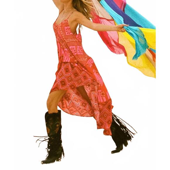 NEW SPELL libertine strappy maxi dress in cayenne - Picture 5 of 7